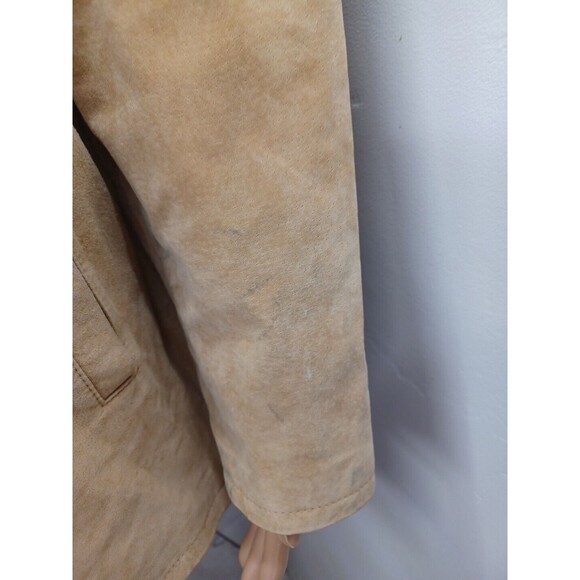 Vtg Terry Lewis Classic Luxuries Beige 100% Leather Zip Jacket L - Picture 6 of 12